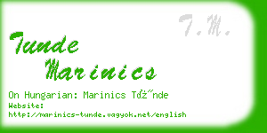 tunde marinics business card